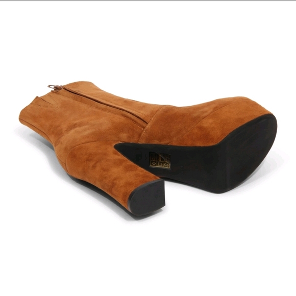 Jeffrey Campbell Brown Suede High Heeled Boots Brat-z Suede Platform Size 9 - Picture 2 of 5